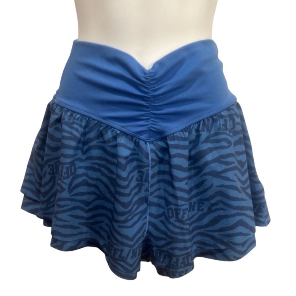 Aerie offline running shorts size  medium.  Blue with black zebra shorts